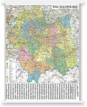 MAŁOPOLSKIE- mapa administracyjno - samochodowa 100x120 1:185 000 