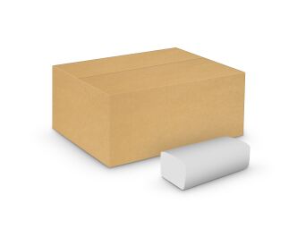 Ręczniki ZZ papierowe składane celuloza, 2 warstwy, biały, V-Fold 2800 listków (20szt) VELVET PROFESSIONAL  5600049 23x25 cm