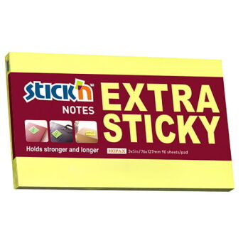 Notes samoprzylepny extra sticky 76x127mm żółty neonowy 90 kartek  21674