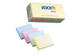 Notes samoprzylepny 38x51mix 4 kolory  pastel STICK`N (12 sztuk po 100 kartek)