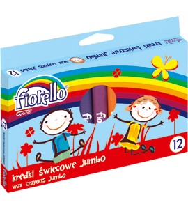 Kredki  Fiorello świecowe 12 kolorów JUMBO 