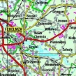 KUJAWSKO-POMORSKIE - mapa administracyjno - samochodowa 100x120 1:300 000 - fragment 1:1