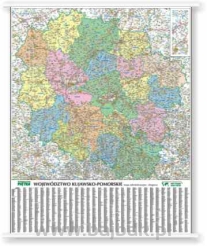 KUJAWSKO-POMORSKIE - mapa administracyjno - samochodowa 100x120 1:300 000