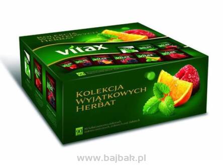 Herbata VITAX KOLEKCJA PRZYJEMNOŚCI  mix smaków owocowych  90 saszetek 9 smaków