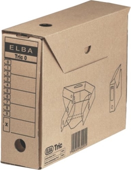 Karton archiwizacyjny TRIC 0 na zawartość segregatora szerokość 9,5CM brązowy ELBA 