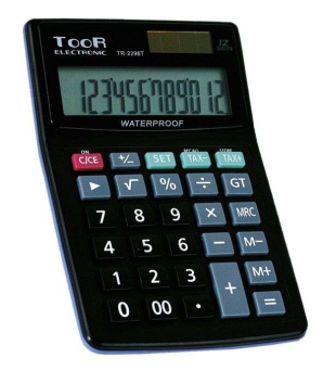 Kalkulator TOOR TR-2296- 12 pozycyjny - wodoodporny