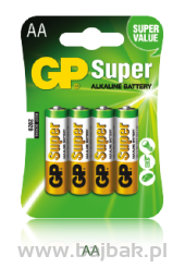 Baterie alkaliczna GP SUPER LR6/AA (4 szt) 1,5V GPPCA15AS015 