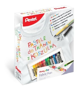 Zestaw kreatywny pastele do tkanin +koszulka PTS15+NM10 Pentel