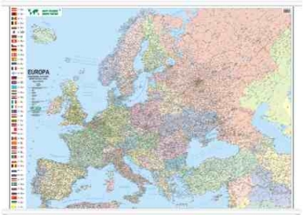 EUROPA - mapa polityczno - drogowa 140x100 1:4 300 000-