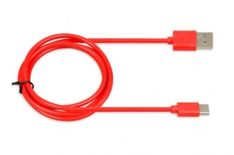 Kabel do transferu danych i zasilania USB 2w1 TYP C czerwony 1m (2A) Ibox IKUMTCR
