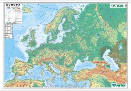 EUROPA - mapa fizyczna 140x100 1:4 500 00