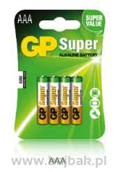 Baterie alkaliczna GP SUPER LR03/AAA (4 szt) 1,5V GPPCA24AS013 