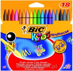 Kredki BIC świecowe Plastidecor Pudełko 18 kolorów