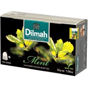 Herbata aromatyzowana Dilmah mięta 20 torebek z zawieszką