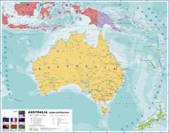 AUSTRALIA 1 strona mapa fizyczna; 2 strona mapa polityczna 