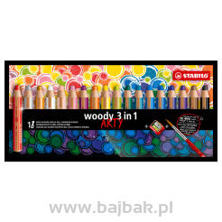 Kredki WOODY 3 w 1  18 kolorów z temperówką STABILO ARTY