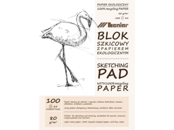 Szkicownik jasny papier A4 100 ark 80g/m2 LENIAR