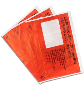 Koperty Kurierskie DL, transparentne czerwony nadruk, karton = 1000 szt  EMERSON