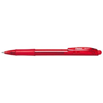 Długopis pstrykany BK417/B czerwony  z gumowym uchwytem PENTEL