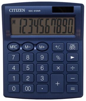 Kalkulator biurowy CITIZEN SDC-810NRNVE, 10-cyfrowy, 127x105mm, granatowy