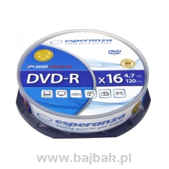 Płyta DVD-R ESPERANZA 4,7GB X16 - CAKE BOX 10