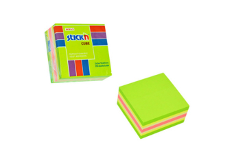 Notes kostka 51mm x 51mm mix 4 kol. neon i pastel  STICK`N  250 kartek