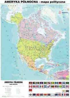 AMERYKA PÓŁNOCNA 1 strona mapa fizyczna; 2 strona mapa polityczna