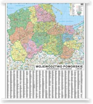POMORSKIE - mapa administracyjno - samochodowa 100x120 1:200 000