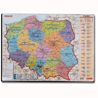 Podkład na biurko 50*65  mapa POLSKI ESSELTE 12051